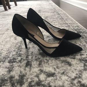 Zara 38 heels with mesh and suede